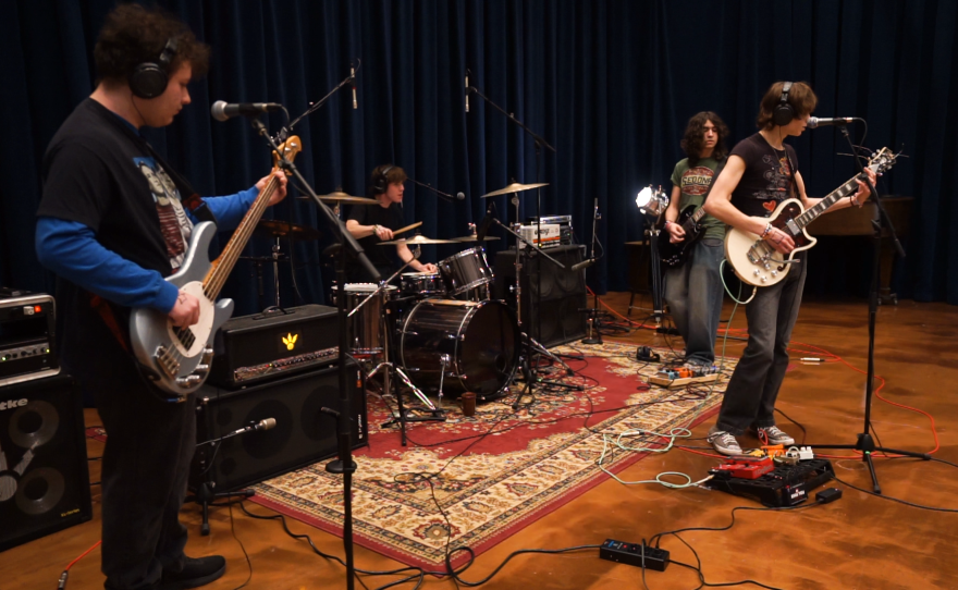 Remora Coraline performing live in WNIJ's Studio A