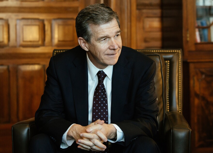 File photo of North Carolina Governor Roy Cooper sitting for an interview with WUNC in the Executive Mansion in Raleigh, N.C., Tuesday, Jan. 30, 2018. 