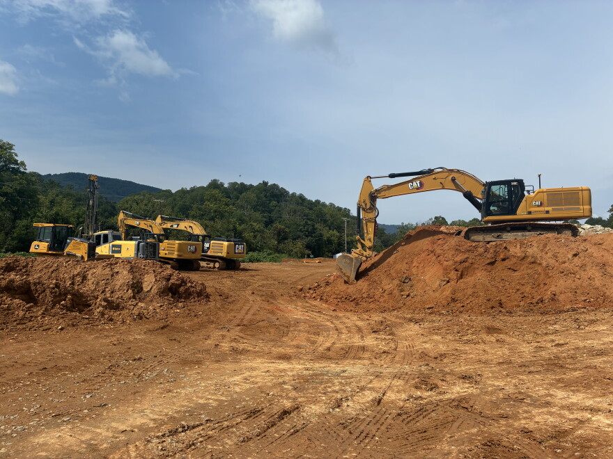 Heavy machinery on site at the former Poage Farm, as developer ABoone Real Estate and site contractor Bowman Excavating work to build 118 single-family homes.