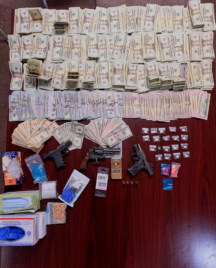 July 29, 2026 - $74,000 in U.S currency, four firearms, four vehicles, and a trafficking quantity of fentanyl were seized in an investigation that led to the arrest of 56-year-old Darren Turner of Athens.