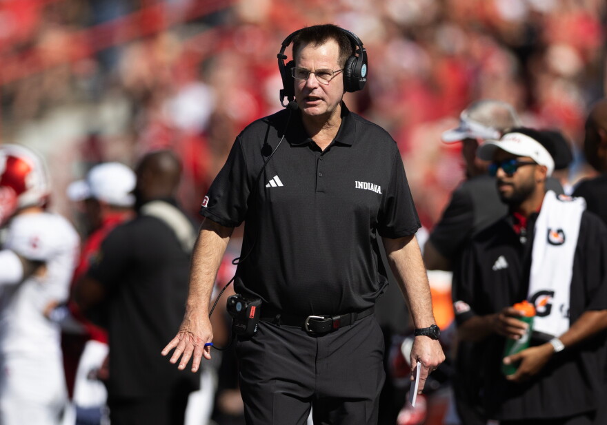 Indiana head coach Curt Cignetti has led the football team to a 12-0 record for the season so far.