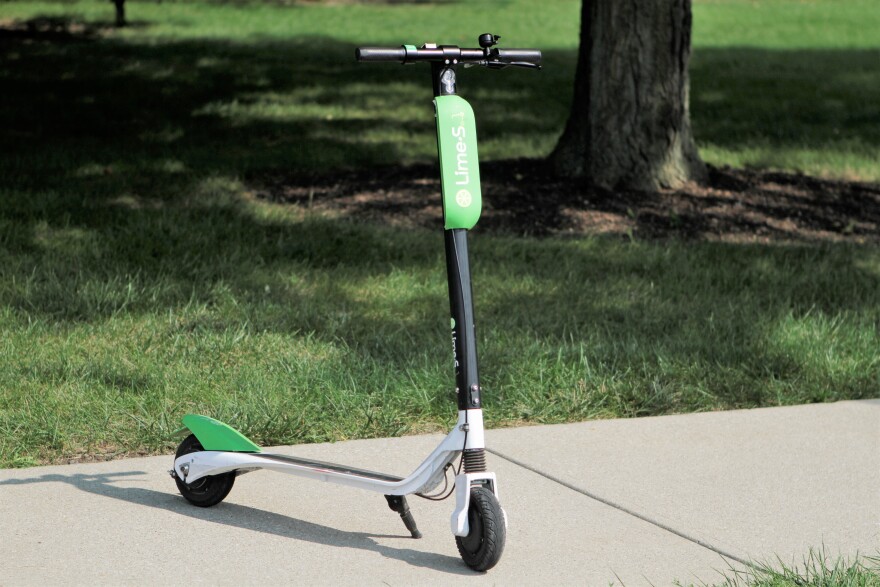 Lime electric scooter