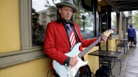 Kenny Wayne Gunner plays guitar in downtown Bremerton at lunch time