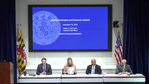 The Maryland Board of Revenue Estimates presents its December revenue forecast on Friday in Annapolis, Md.