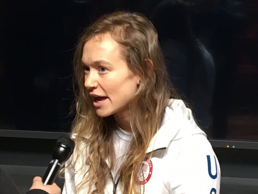 U.S. speed skier Laurenne Ross. She suffered a major knee injury in a race crash in March, 2017.