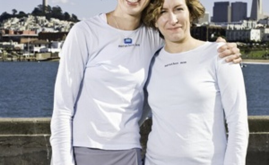 Mothers (and runners) Dimity McDowell and Sarah Bowen Shea