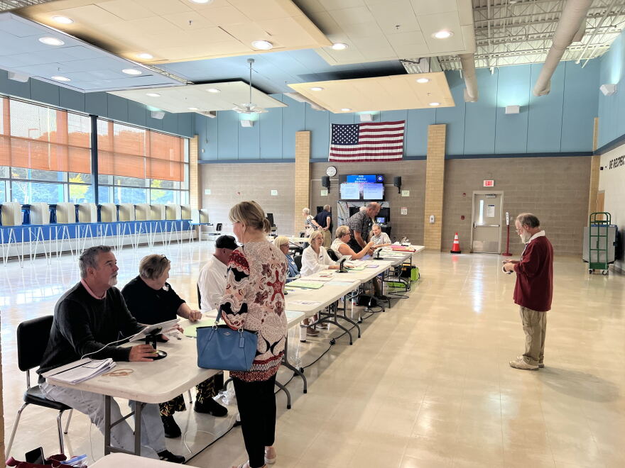 Voters cast their ballots at Westerly Middle School. DAVID WRIGHT/OCEAN STATE MEDIA