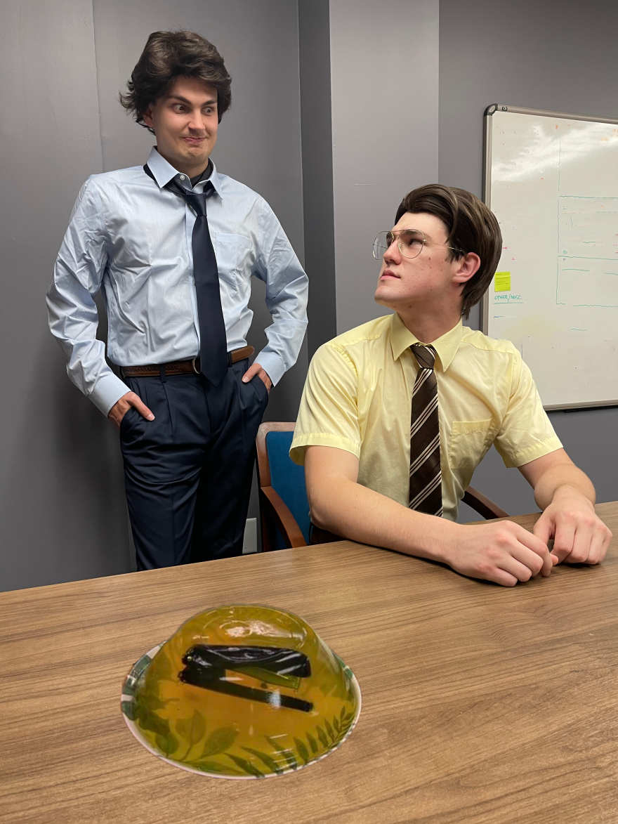 No parody of "The Office" would be complete without Jim playing pranks on Dwight.
