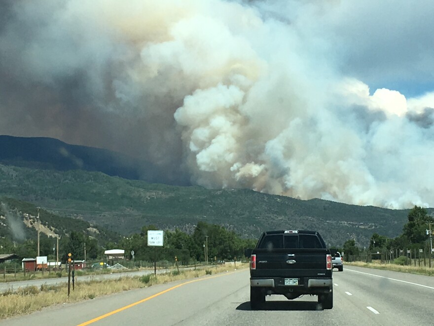 2018's Lake Christine Fire as seen from Highway 82.