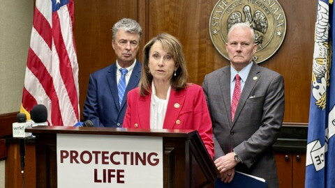 Alabama Attorney General Steve Marshall, Louisiana Attorney General Liz Murrill and Arkansas Attorney General Tim Griffin.