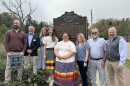 Wyandotte Nation and city of Lebanon officials at the site of the new historic marker in Lebanon