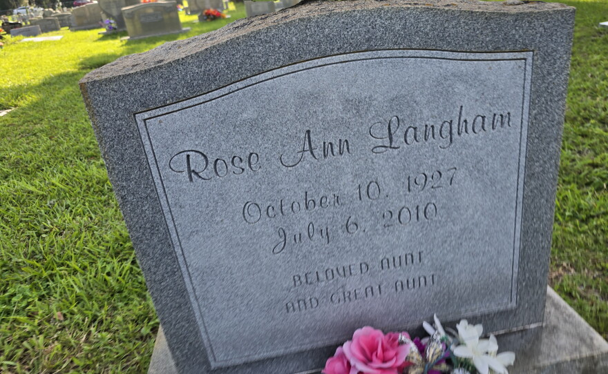 Rose Ann Langham was the director of the Louisiana Department of Health's nutrition section from 1964 until 1986, when she retired to DeLand. Her grave was featured on the DeLand Walk-With-A-Doc tour on Monday, August 17.