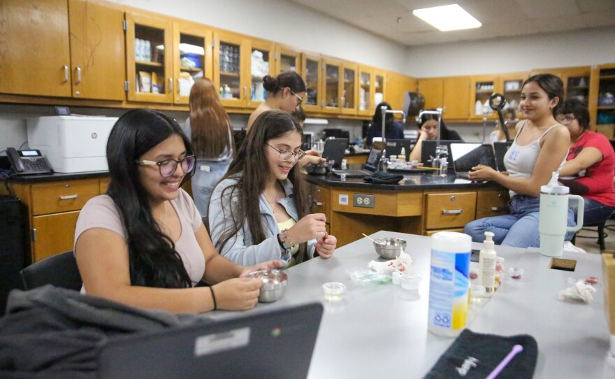 During KAWC's visit, the entire class session gave students time to make their own lip glosses.