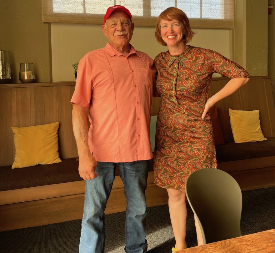 Christine Farren, Executive Director of Foodwise (right) with Tom Wilmer