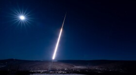 The PolarNOx auroral research rocket lifts off from the University of Alaska Fairbanks Geophysical Institute’s Poker Flat Research Range in the early hours of Jan. 30, 2026.