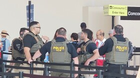 Federal immigration officers deployed at Southwest Florida International Airport as a government shutdown continues and Transportation Security Administration workers remained unpaid. Some TSA workers have quit or not shown for work due to not being paid.