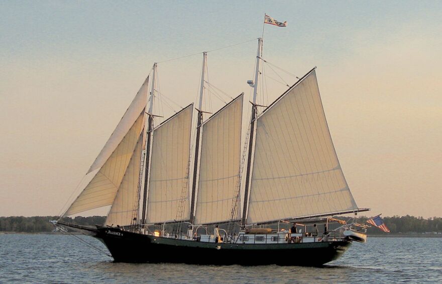 The 105-foot, three-masted schooner Alliance joins ISEA's fleet.