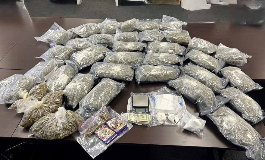 Bags of seized marijuana