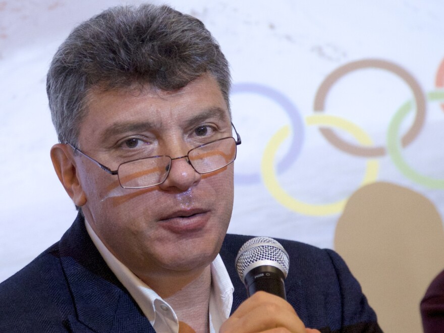 Russian opposition leader Boris Nemtsov, photographed in 2014, was killed in Moscow the next year. On Thursday, five Chechens were found guilty in the murder.