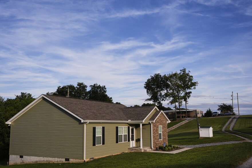 Heather Colley’s home is seen Wednesday, Aug. 27, 2025, in Talbott, Tenn.