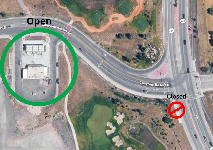 The bus stop at the intersection of Canyons Resort Drive and state Route 224 is closed through Sept. 30, 2026.