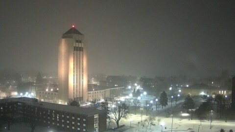 NIU campus live cam, Sunday night, 3/15/26
