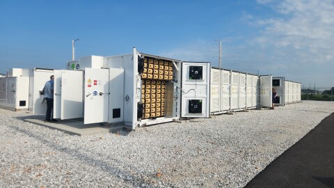 The zinc battery energy storage system near the Blackman Water Treatment Plant in southeast Springfield, Mo. on July 29, 2026.
