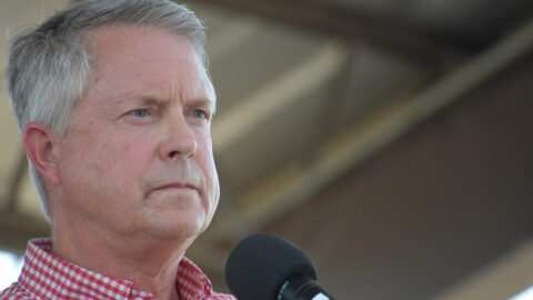 U.S. Sen. Roger Marshall, R-Kansas, appears on Sept. 12, 2026, at the Kansas State Fair debate.