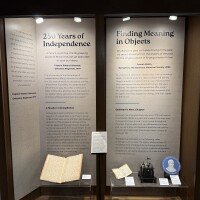 The society's latest exhibit explored the question, "250 years after the Declaration of Independence, are we living up to its promise?"