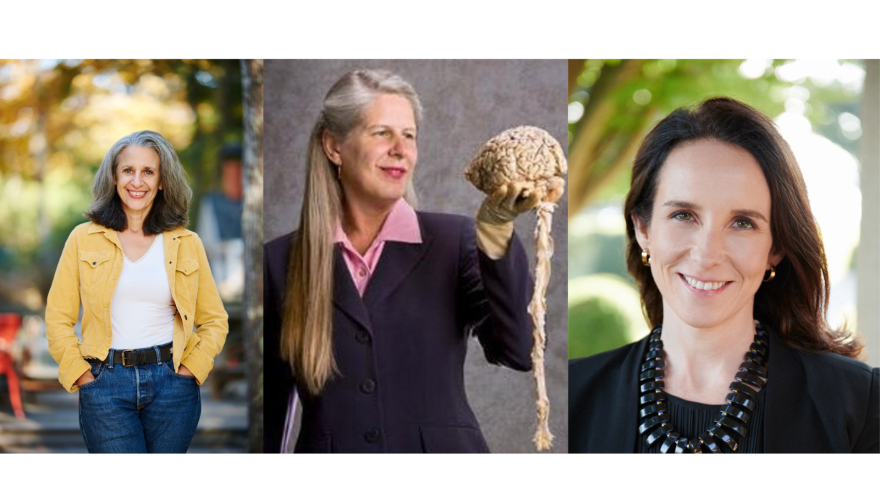 (L to R) Side by side images of authors Tamar Haspel, Dr. Jill Bolte Taylor and Meghan O’Rourke.