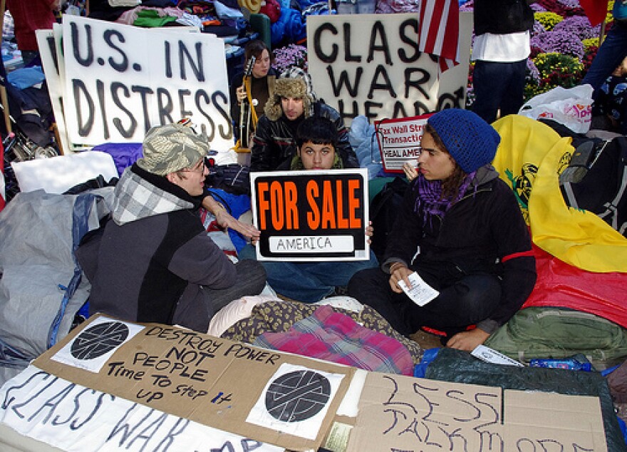 Protestors in New York City have occupied Zuccotti Park for 28 days.