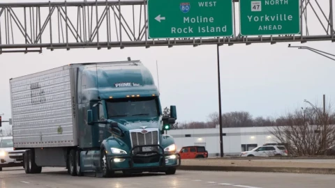 A truck drives on Illinois roads.