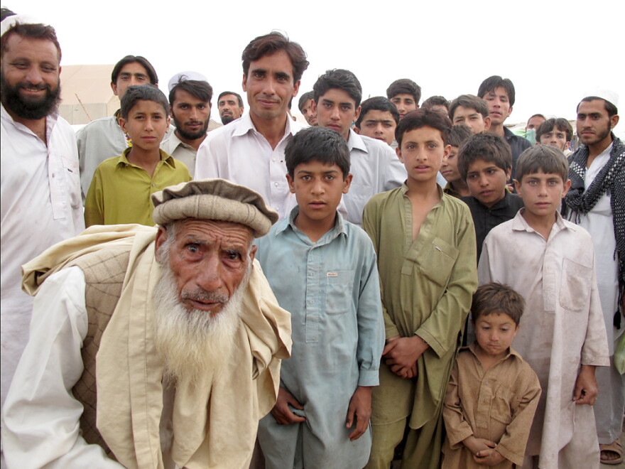 Pakistani refugees displaced by the violence are living in a camp outside Peshawar.