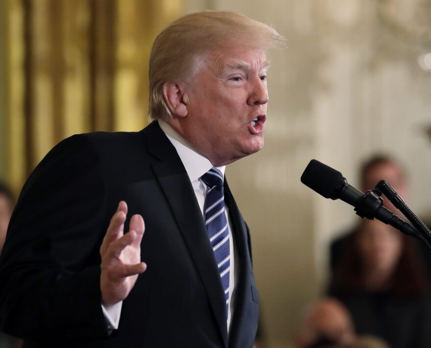 President Trump speaks during an event on prison reform in the East Room of the White House, Friday, May 18, 2018, in Washington. (Evan Vucci/AP)