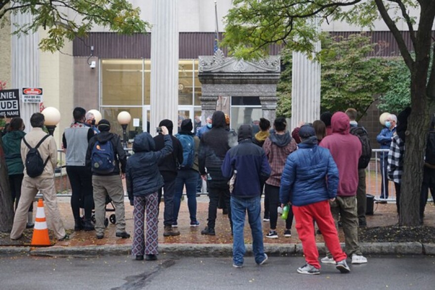 On Thursday, protesters marched from City Hall to the Monroe County District Attorney's Office.