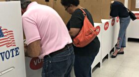 Voters cast ballots at the Oklahoma County Election Board Thursday, the first day of voting for the June 26 elections. The slate includes primary races for statewide offices and legislative seats, as well as State Question 788 on medical marijuana.