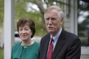 Independent Sen. Angus King endorses Republican Sen. Susan Collins in her bid for a fourth term, Friday, May 16, 2014, at the Margaret Chase Smith Library in Skowhegan, Maine.(AP Photo/Robert F. Bukaty)