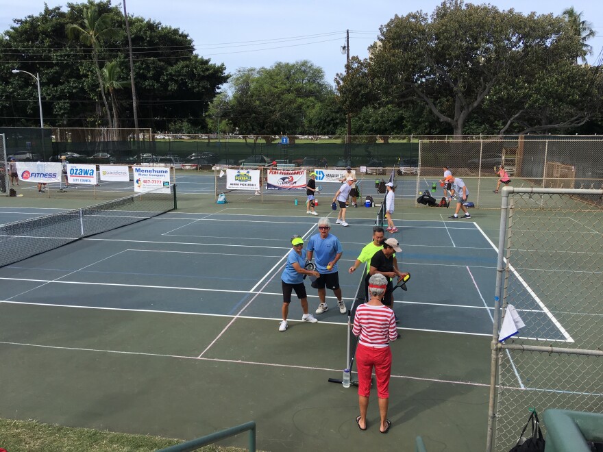 A pickleball tournament at the Diamond Head Tennis Center.