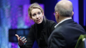 Elizabeth Holmes, founder and CEO of Theranos, left, speaks with Fortune Editor Alan Murray at the Fortune Global Forum in San Francisco, Monday, Nov. 2, 2015. (Jeff Chiu/AP)