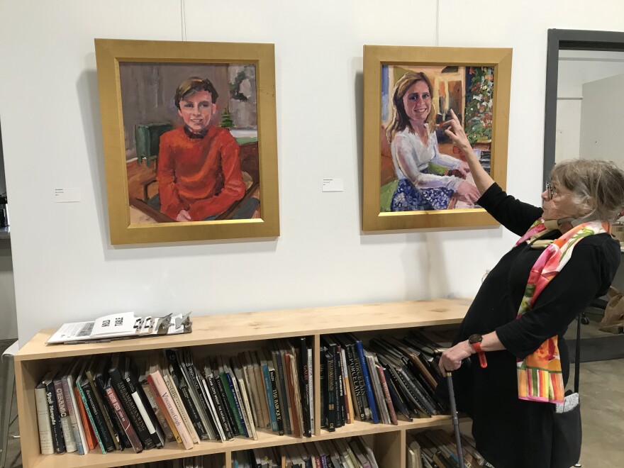 Marcia Streepy's style has changed as her motor skills have worsened. She shows recent portraits of her grandchildren that aren't as crisp as she says she would like.