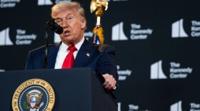 FILE — President Donald Trump takes questions from reporters during an appearance at the John F. Kennedy Center for Performing Arts in Washington, on Wednesday, Aug. 13, 2025. Chicago is a testing ground for some of the left’s biggest ideas about race and education. School systems in the city and nearby suburbs are pushing to hire more Black male teachers, add more Black history and train teachers in concepts like white privilege. (Tierney L. Cross/The New York Times)