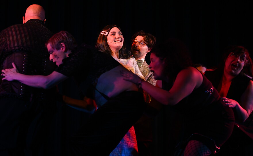 'The Rocky Horror Show's' plot revolves around the wacky adventures of characters Janet Weiss and Brad Majors, played by Camille Reinecke and Joshua Plesce, as they stumble upon a great castle and its inhabitants one stormy night.