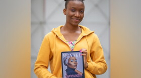Earlham student Rutendo Magade holds her self-published, online magazine, Munaku.