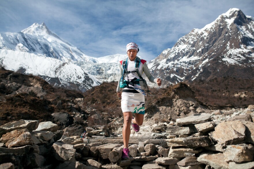 Rai competes at the 2014 Manaslu Trail Race, which passes through Nepal's Himalayan landscapes.