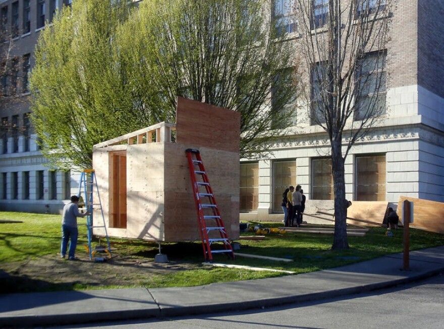 The Low Income Housing Institute has filed for a Seattle permit to open a camp with tiny houses, much like the one above, and tents.