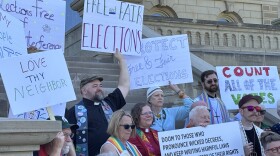 Leaders of various faiths gather at the state Capitol on Tuesday, July 7, 2026.