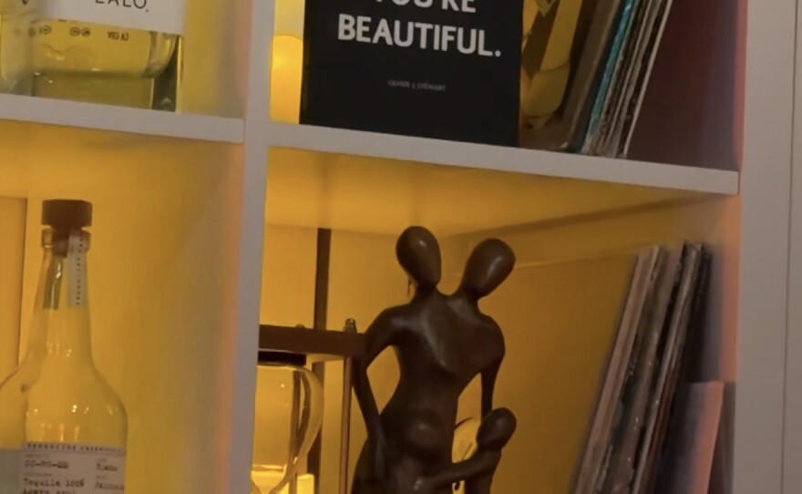 Books, vinyls, art sculptures, and drinks on the shelf at Off The Clock, a new restaurant, listening bar, art gallery, and creative third space in Downtown Lake Worth Beach