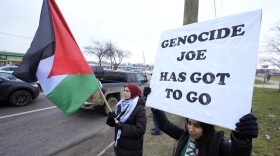 Pro-Palestinian demonstrators march during a visit by President Joe Biden in Warren, Mich., Feb. 1, 2024. An "uncommitted" campaign protesting President Joe Biden's handling of the Israel-Hamas war is seeing success in other states after 100,000 Michigan voters chose the option in the Feb. 27 primary. Almost 263,000 voters in the five Super Tuesday states where "uncommitted" or similar options were available did the same.