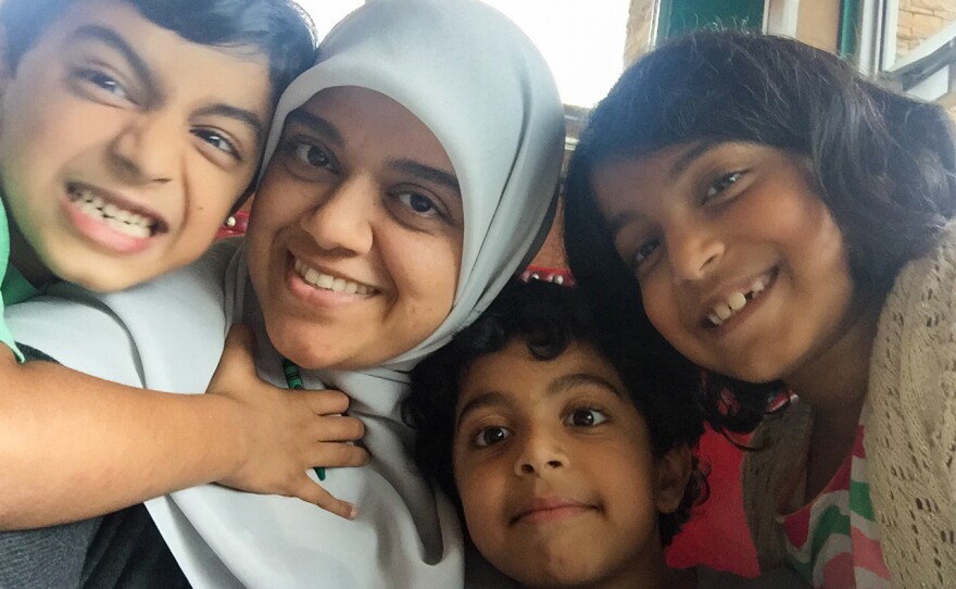 Saira Siddiqui and her children.