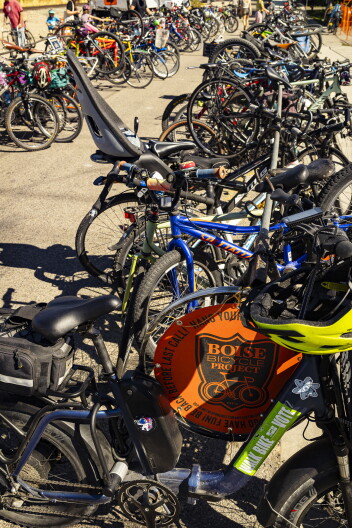 Bike racks were packed tight on Latah Street during the event. 